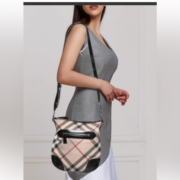Burberry Dryden Patent Leather and Nova Check Crossbody Bag - Picture 2 of 14